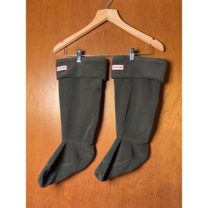 Hunter Dark Olive Boot Socks Size L Fleece Liner